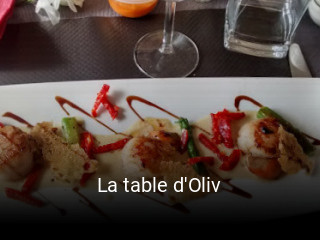 La table d'Oliv heures d'affaires