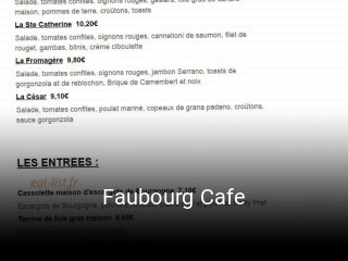 Faubourg Cafe plan d'ouverture