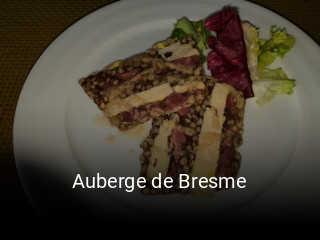 Auberge de Bresme heures d'ouverture