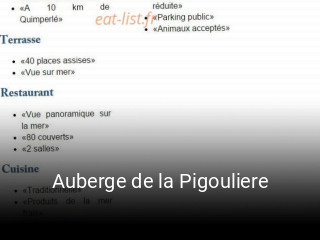 Auberge de la Pigouliere plan d'ouverture