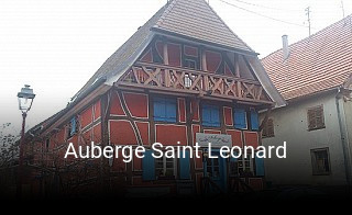 Auberge Saint Leonard heures d'ouverture