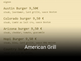 American Grill plan d'ouverture