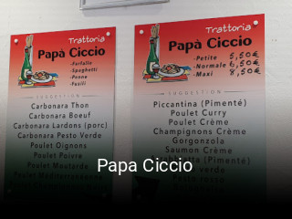 Papa Ciccio plan d'ouverture