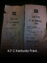 K.F.C Kentucky Fried Chicken heures d'affaires