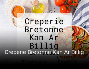 Creperie Bretonne Kan Ar Billig plan d'ouverture