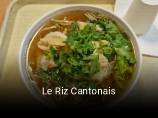 Le Riz Cantonais heures d'ouverture