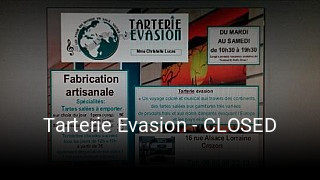 Tarterie Evasion - CLOSED heures d'ouverture