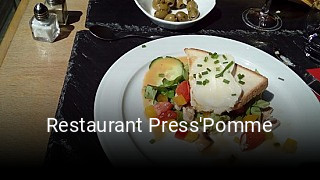 Restaurant Press'Pomme plan d'ouverture