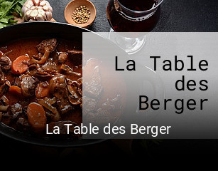 La Table des Berger ouvert