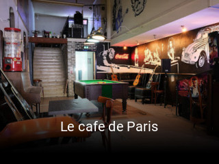 Le cafe de Paris heures d'affaires