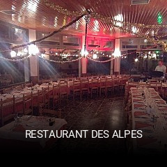 RESTAURANT DES ALPES plan d'ouverture