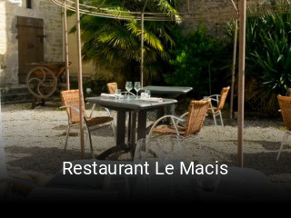 Restaurant Le Macis heures d'ouverture