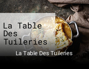 La Table Des Tuileries heures d'ouverture