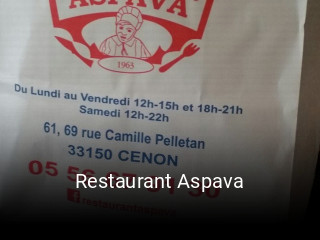 Restaurant Aspava ouvert