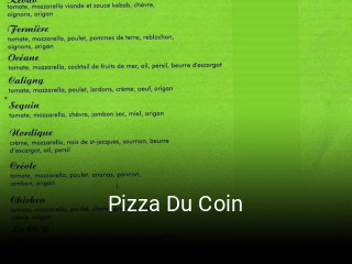 Pizza Du Coin heures d'ouverture