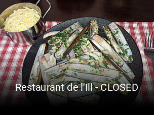 Restaurant de l'Ill - CLOSED heures d'ouverture