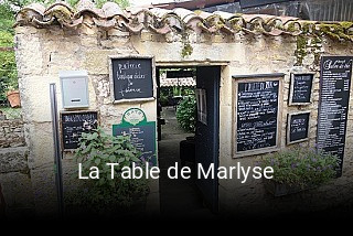 La Table de Marlyse heures d'ouverture