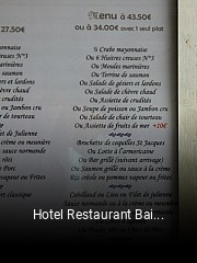 Hotel Restaurant Baie des Trepasses heures d'ouverture