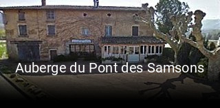 Auberge du Pont des Samsons plan d'ouverture