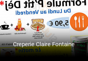 Creperie Claire Fontaine heures d'affaires