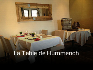 La Table de Hummerich heures d'affaires