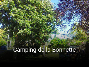 Camping de la Bonnette heures d'ouverture