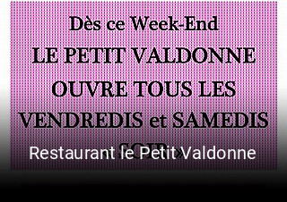 Restaurant le Petit Valdonne heures d'ouverture