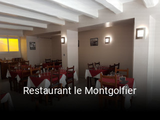 Restaurant le Montgolfier heures d'affaires