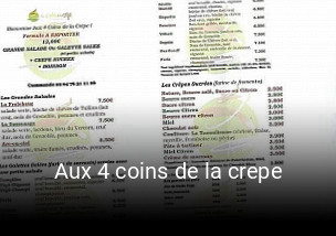 Aux 4 coins de la crepe heures d'affaires