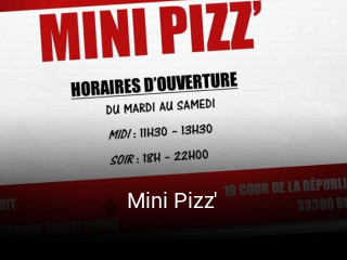 Mini Pizz' plan d'ouverture