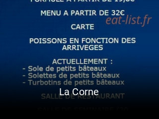 La Corne heures d'ouverture