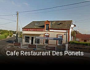 Cafe Restaurant Des Ponets heures d'ouverture