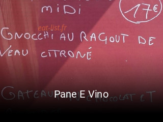 Pane E Vino heures d'ouverture