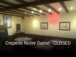 Creperie Notre Dame - CLOSED plan d'ouverture