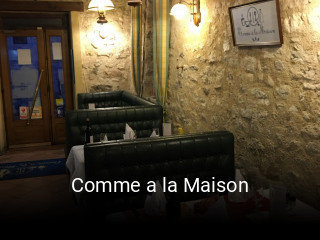 Comme a la Maison heures d'ouverture