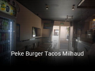 Peke Burger Tacos Milhaud heures d'ouverture