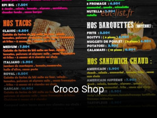 Croco Shop heures d'affaires