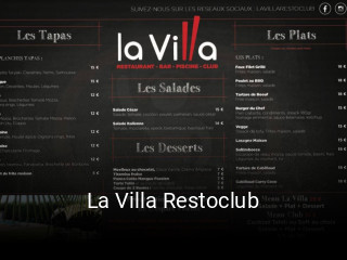 La Villa Restoclub plan d'ouverture