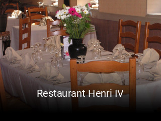 Restaurant Henri IV plan d'ouverture