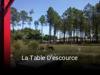 La Table D'escource heures d'ouverture