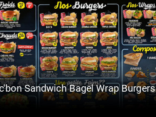 Croc'bon Sandwich Bagel Wrap Burgers A Salade plan d'ouverture