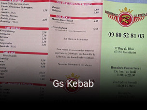 Gs Kebab plan d'ouverture