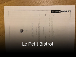 Le Petit Bistrot plan d'ouverture