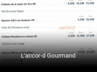 L'accor-d Gourmand heures d'ouverture