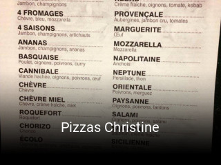 Pizzas Christine plan d'ouverture