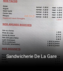 Sandwicherie De La Gare heures d'affaires