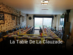 La Table De La Clauzade heures d'ouverture