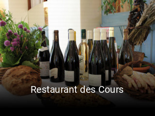 Restaurant des Cours heures d'ouverture