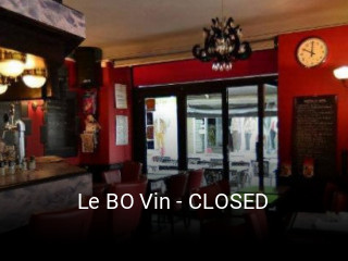 Le BO Vin - CLOSED heures d'ouverture