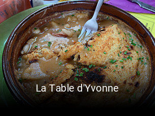 La Table d'Yvonne heures d'ouverture